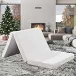 MyAnts Folding Mattress – 4 inch Gel Memory Foam Tri-fold Foldable Mattress Topper with Washable Soft Cover, Non-Slip Bottom, Camping Mattress Floor Guest Bed, 75