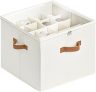 StorageWorks Shoe Organizer for Closet, Fits up to 16 Pairs, Shoe Cubby Storage Containers with Adjustable Dividers and Clear Cover, Beige @ $12.95