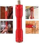 Faucet and Sink Installer（8-in-1）Multi-purpose Wrench Plumbing Tool for Toilet Bowl/Sink/Bathroom/Kitchen Plumbing Repair Installation Hand Tools(red)