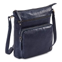Wise Owl Genuine Leather Crossbody Handbags & Purses for Women -Premium Crossover Over the Shoulder Bag (Midnight Navy Multi-Wax) @ $36.54