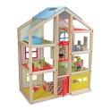 Melissa & Doug Hi-Rise Wooden Dollhouse With 15 pcs Furniture – Garage and Working Elevator @ $60.07
