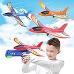 3 Pack Airplane Toy with Launcher: 2 Flight Modes Foam Plane Toys for Boys Age 8-12 – Flying Outdoor Toys for Kids Ages 4-8, Boy Toys Birthday Gifts Toys for 3 4 5 6 7 8 9 10+ Year Old Boys Girls @ $7.80