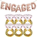 16 inch Engaged Balloons Rose Gold Letters Engaged Banner Ring Balloon for Marriage Wedding Bachelorette Bridal Shower Theme Decor Engagement Party Decorations and Supplies @ $3.49