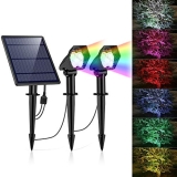 Geneforce Solar Outdoor Lights, 6 Colors Spot Lights, Working Time 12-20 Hours, Long Lasting IP65 Waterproof Lighting, Suitable for Courtyard Garden Walkway Lights