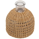 PRETYZOOM Rustic Glass Bottle Vase Farmhouse Decorative Glass Vase Rattan Wire Wrapped Flower Vase Creative Rope Net Dry Flower Glass Vase for Farmhouse Home Desk Decoration Style A @ $9.12