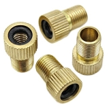 Bike Bits Brass Presta Valve Adapter – Convert Presta to Schrader – Inflate Tire Using Standard Bike Pump or Air Compressor (4 Pack)