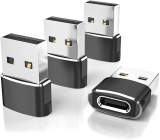 Elebase USB to USB C Adapter for iPhone 17 4Pack,USBC Female to A Male Car Charger Adapter,Type C Converter Apple 16 Pro Max 15 14 Plus,iWatch Watch 11 10 Se Ultra 3,iPad Air,Samsung Galaxy S25,Black @ $4.5