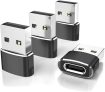 Elebase USB to USB C Adapter for iPhone 17 4Pack,USBC Female to A Male Car Charger Adapter,Type C Converter Apple 16 Pro Max 15 14 Plus,iWatch Watch 11 10 Se Ultra 3,iPad Air,Samsung Galaxy S25,Black @ $4.5