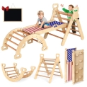 Xickboke Pikler Triangle Set US Flag Style Toddler Climbing Toys Indoor All in One Montessori Play Gym Climbing Toys for Toddlers 1-3 Inside @ $83.55