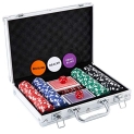 Homwom Casino Poker Chip Set – 200PCS Poker Chips with Aluminum Case @ $13.49