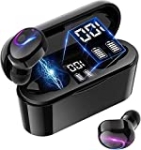 GPEESTRAC True Wireless Earbuds, Bluetooth 5.0 Headphone, in-Ear Button Control Hi-Fi Stereo Sound IPX5 Waterproof, Built-in Mic Earphones Gift for Work Sport @