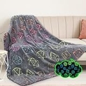 Glow in The Dark Blanket Kids Dice Toys Unique Birthday Gifts for Teen Boys Black Blanket Soft Flannel Throw Blanket Bed Sofa Aesthetic Room Decor All Seasons 50
