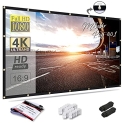 Mdbebbron 120 inch Projection Screen 16:9 Foldable Anti-Crease Portable Projector Movies Screens for Home Theater Outdoor Indoor Support Double Sided Projection @ $25.99