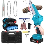 Mini Chainsaw Cordless 6 Inch Chain Saw Battery Powered with 2 Batteries 21V 2000mAh 2pc 6-inch Chains @ $49.59