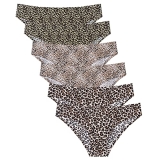 COSOMALL 6 Pack Women’s Invisible Seamless Bikini Underwear Half Back Coverage Panties (US XS @ $11.99