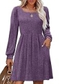 Purple Dress Winter Dresses for Women 2024 Fashion Clothes XL @ $39.99