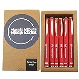Fengtaiyuan R10P18 Red Gel Ink Rollerball Pens – Comfortable Non-Slip Grip, Red Ink, Bold Point, 1.0mm, Quick-Drying Ink, 18-Piece Box (red-1.0mm-18 count) @ $13.99