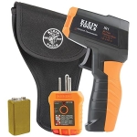Klein Tools IR1KIT InfraredThermometer and GFCI Receptacle Tester Kit, Non-Contact Digital Temperature Measurement and Electrical Tester