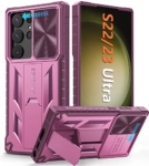 FNTCASE for Samsung Galaxy S23-Ultra Case: S22 Ultra Military Grade Shockproof Protection Mobile Case with Kickstand & Matte Textured Rugged TPU Shell | Drop Proof Protective Phone Cover Pink Purple @ $7.60