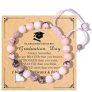 Chuchoter Perfect Teen Girls Gifts,To My Daughter/Granddaughter/Niece Bracelet,Sweet Heart Natural Stone beaded Bracelet,Birthday Christmas Valentines Graduation Gifts (Graduation-pink) @ $2.79