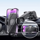 Eyemay 2023 Upgraded Car Phone Holder Mount – [ Bumpy Roads Friendly ] Phone Mount for Car Dashboard Windshield Air Vent 3 in 1 @ $5.99