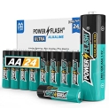 POWER FLASH AA Batteries with Fresh Date – 24 Count Family Pack – Ultra Long-Lasting Double A Alkaline Battery @ $8.46