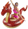 Monsoon [Dragon] Inflatable Pool Floats for Adults Large Ride-On Swimming Pool Float Floatie with Handles – Red @ $15.45