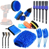 20 Pcs Car Cleaning Tools (Inside & Outside) Car Detailing Brush Kit with Auto Detailing Drill Brush Set for Cleaning Wheels @ $12.95