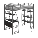 DHP Studio Loft Bunk Bed Over Desk and Bookcase with Metal Frame – Twin (Gray) @ $156.43