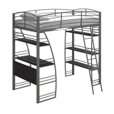 DHP Studio Loft Bunk Bed Over Desk and Bookcase with Metal Frame – Twin (Gray) @ $156.43