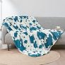 Cozy Bliss Cow Print Throw Blanket Non Shedding MilkyPlush™ Fleece 330GSM Thick Blankets Western Room Decor Super Soft Warm for Adults Kids Girl Gifts Bedroom Couch Sofa Travel Teal Blue 50