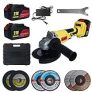 Huhomco 21V Cordless Angle Grinder, 0-9000 RPM 4.0Ah Li-ion Battery & Fast Charger Angle Grinder with 2-Position Auxiliary Handle, Three PCS 125mm Large Size Grinding Discs @ $89.99