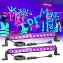 42W LED Black Light Bar, 36 LEDs Blacklight Flood Light with Plug and Switch, Light Up 24x24ft Area, Glow Lights for Halloween Party, Bedroom, Stage Lighting, Fluorescent Poster, 2 Pack @ $10