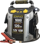 STANLEY J5C09 Portable Power Station Jump Starter: 1000 Peak/500 Instant Amps- 120 PSI Air Compressor- USB Port- Battery Clamps