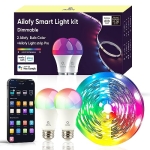 Ailofy Smart LED Strip Lights 16.4ft and 2 Pack Color Bulbs Kit with App Control @ $9.70