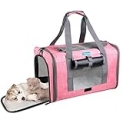 Pet Carrier TSA Airline Approved for Cat,Foldable Soft Edge Pet Travel Carrier Removable for Medium Large Cats and Dogs 20 lbs with Adequate Ventilation,4 Mesh Windows,2 Entrances,1 Dormer, 1 Curtain @ $16.49 ($16.49 / Count)