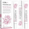 Travel Skincare 2.3% Hyaluronic Acid Serum for Face with 5% Rosa Rugosa Flower Water Deep Moisturizing Anti-Wrinkle (3Pack-Each 0.507 fl.oz | 15ml)