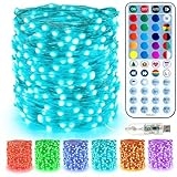 BrizLabs Christmas Fairy String Lights, 33ft 100 LED Color Changing Christmas Fairy Lights with Remote Timer, USB Rainbow Christmas Lights RGB Twinkle Xmas Tree Light for Xmas Halloween Party Wedding @ $8.39