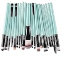 KOLIGHT 20pcs Cosmetic Makeup Brushes Set Eyeshadow Lip Brush for Beautiful Female (Green+Black)
