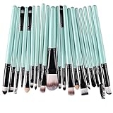 KOLIGHT 20pcs Cosmetic Makeup Brushes Set Eyeshadow Lip Brush for Beautiful Female (Green+Black)