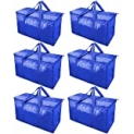 TICONN 6 Pack Extra Large Moving Bags with Zippers & Carrying Handles, Heavy-Duty Storage Tote for Space Saving Moving Storage @ $29.96 ($4.99 / Count)