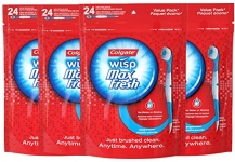 Colgate Max Fresh Wisp Disposable Mini Travel Toothbrushes, Peppermint – 24 Count (4 Pack)