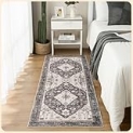 Istana Hallway Runner Rug 2×6 – Dark Grey Blue/Rose Mauve Kitchen Rugs Non Slip Washable -Silk’s Soft Touch Carpet Runner – Stylish Rug for Home @ $9.98