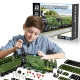 Lucky Doug STEM Building Projects Model Train Set Gifts Toys for Boys Kids 8 9 10 11 12 Years Old and Older – 340 PCS DIY Metal Building STEM Toys Science Educational Set Gifts for Train Fans @ $10.00