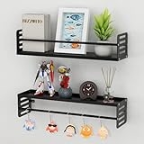 VOTZAAQ 15.5” Floating Shelves-Set of 2 Metal Wall Shelves, Black Floating Shelves for Bedroom, Living Room, Kitchen, Bathroom, Upside Down to The Towel Rack @ $14.50
