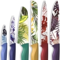 Astercook Knife Set, 12Pcs Colorful Tropical Designs Kitchen Knife Set, @ $13.99