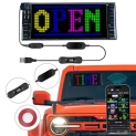 CRYSFLOA LED Car Sign Mini Light Sign for Cars Scrolling LED Sign Scrolling Store Sign Programmable Bright LED Sign Bluetooth APP Control Text Pattern Flexible DIY Sign for Taxi Store Concert Birthday @ $27.59