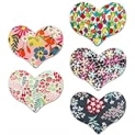 5 Pcs Heart Shaped Hair Clips for Girls Women, Floral Cloth Wrapped Snap Hair Clips, Handmade Snap Hair Cilps, Pretty Barrettes for Girls Women, Made in Korea @ $2.99 ($0.60 / Count)
