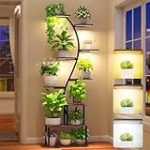 Plant Stand Indoor with Grow Light, 9 Tiered 62″ Tall Metal Indoor Plant Shelf Multiple, Large Plant Shelf with Grow Light, Lighted Plant Stand for Indoor Plants for Living Room, Bedroom,Dining Room