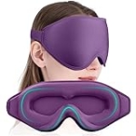 Sleep Masks for Women Men, 3D Contoured Eye Mask for Sleeping, 99% Blackout Eye Covers for Lash Extensions, Zero Pressure, Comfortable Sleep Mask for Airplane Travel Night Time with Adjustable Strap @ $5.00